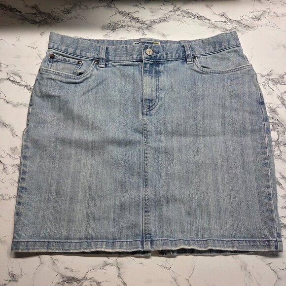 Old Navy Dresses & Skirts - Old Navy Size 12 Y2K Light Wash Denim Blue Low Waist Stretch Jean Skirt